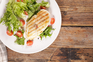 grilled chicken fillet with lettuce