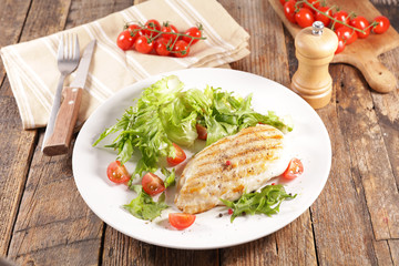 grilled chicken fillet with lettuce