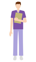 医療・介護の現場で働く男性 イラスト