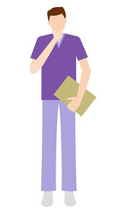 医療・介護の現場で働く男性 イラスト