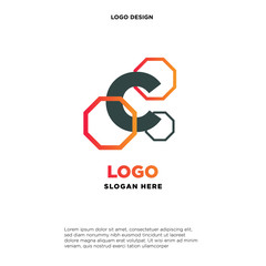 the letter logo C. with the shape of a hexagon.template modern.isolated white. business logos, for companies and graphic design. illustration vector