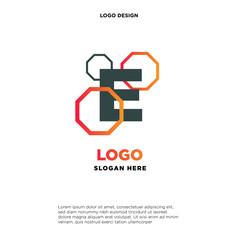 the letter logo E. with the shape of a hexagon.template modern.isolated white. business logos, for companies and graphic design. illustration vector