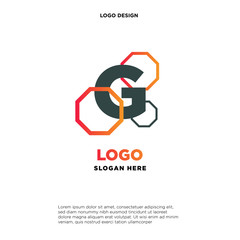 Fototapeta premium the letter logo G. with the shape of a hexagon.template modern.isolated white. business logos, for companies and graphic design. illustration vector