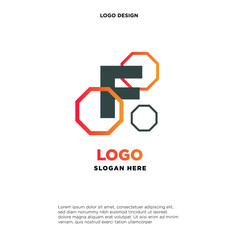 the letter logo F. with the shape of a hexagon.template modern.isolated white. business logos, for companies and graphic design. illustration vector