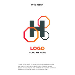the letter logo H. with the shape of a hexagon.template modern.isolated white. business logos, for companies and graphic design. illustration vector