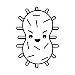 Virus cartoon line style icon vector design