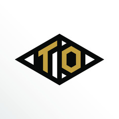 Initial Letter TO Geometric Abstract Diamond Shape Logo Design