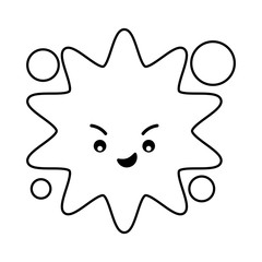 Virus cartoon line style icon vector design