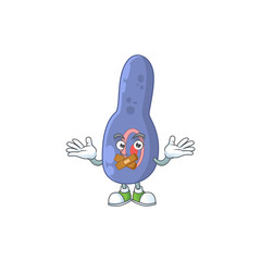 Clostrisium botulinum mascot cartoon design with quiet finger gesture