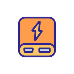 electric power bank for two devices icon vector. electric power bank for two devices sign. color symbol illustration
