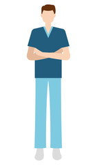 医療・介護の現場で働く男性 イラスト