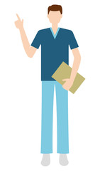 医療・介護の現場で働く男性 イラスト