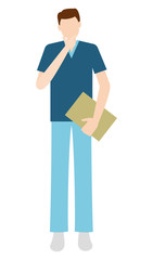 医療・介護の現場で働く男性 イラスト