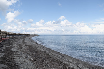 Fototapeta premium Cloudy summer days at Therma Beach - Therma, Samothraki island, Greece, Aegean sea