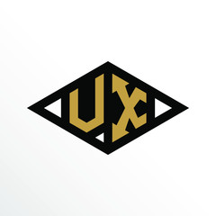 Initial Letter VX Geometric Abstract Diamond Shape Logo Design