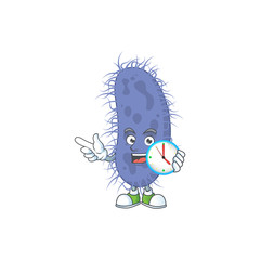 Salmonella typhi mascot design concept holding a circle clock