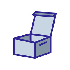 open paper box icon vector. open paper box sign. color symbol illustration