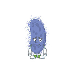 Cartoon picture of salmonella typhi with worried face