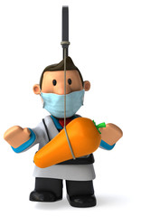 3D Illustration of a doctor with a mask