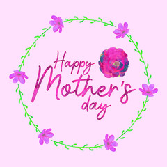 Happy Mothers Day Water Color Floral Vector Design