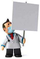 3D Illustration of a doctor with a mask