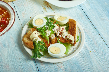 Chicken schnitzel Caesar