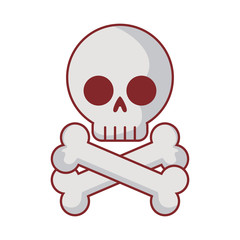 Skull flat style icon vector design
