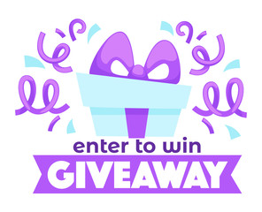 Enter to win, giveaway banner for followers vector