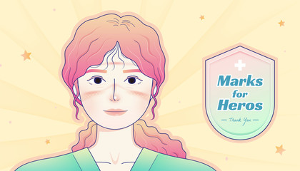 Healthcare worker with bruised face