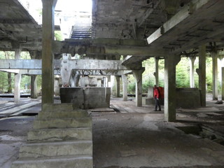 ruin of an old tin mine in ore mountains in czech republic