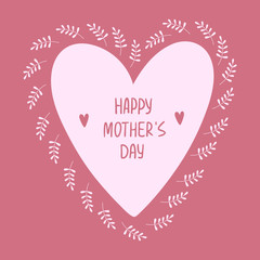 Floral simple vector illustration card fo mothers day. 