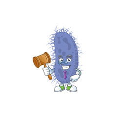 Charismatic Judge salmonella typhi cartoon character design with glasses
