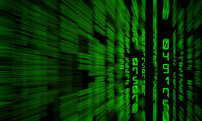 Obraz premium Matrix background with the green numbers