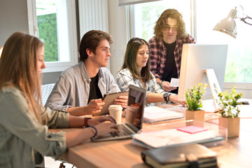 Young people in co-working space
