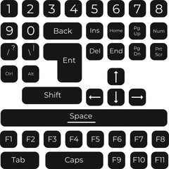 button keyboard vector template design