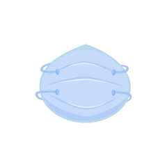 N95 respirator cartoon vector illustration. Personal protective equipment flat color object. Face mask, air filtration accessory. Filtering facepiece respirator isolated on white background