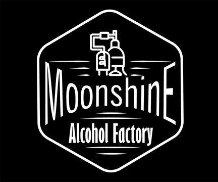 Vintage design of moonshine label with ethnic elements in the style of thin line, bourbon, moonshine and brandy. Black and white vintage logo or label options. Monochrome, black on white. 