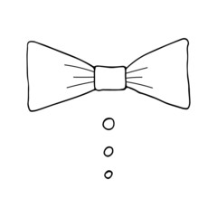 Tie bow vector illustration. Hand drawn isolated on white background