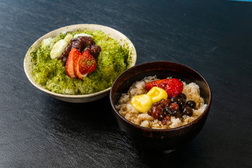 かき氷　japanese type of epidemic shaved ice