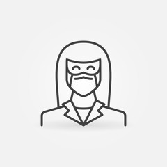 Woman Doctor or Nurse in Face Mask outline icon. Vector Face protection concept linear symbol