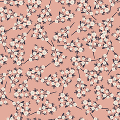 Abstract floral seamless paper with abstract flowers and abstract shapes.Digital repeating paper background for fabric, wallpaper, wrapping, 