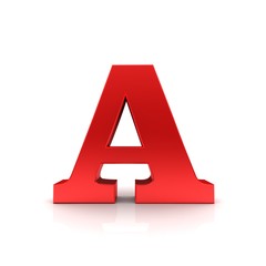 A letter red sign 3d