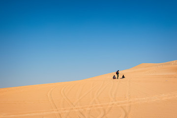 Fototapeta na wymiar The Yellow Lake in the Desert of the Kingdom of Saudi Arabia