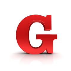 G letter red sign 3d