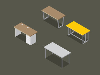 Obraz premium Modern table for decorate on dark green background