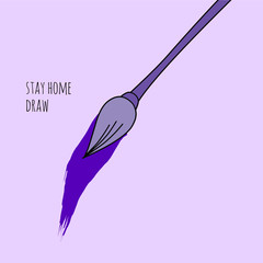 Clip organizer. The pictures on the website, a poster. Stay at home. Draw, study, meditate, cook new dishes, grow plants in self-isolation. A set of thematic images.