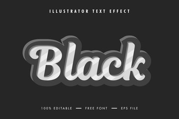 Black 3d Text Effect and Text Design. 