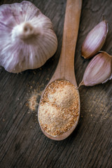 garlic on a wooden board