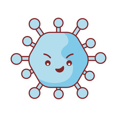 Obraz premium Virus cartoon flat style icon vector design