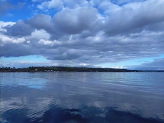 Picturesque landscape with blue sky and sea - Lysaker 